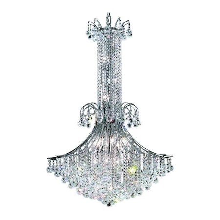 Elegant Lighting Value Toureg Collection Chandelier D:35in H:48in Lt:16 Chrome Finish (Elegant Cut Crystals) Chrome